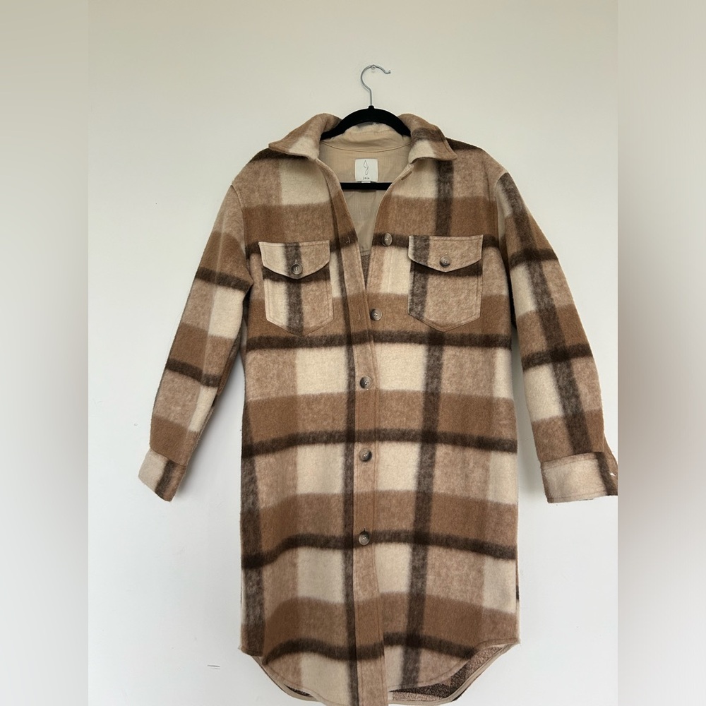 Joie plaid long Shacket Jacket